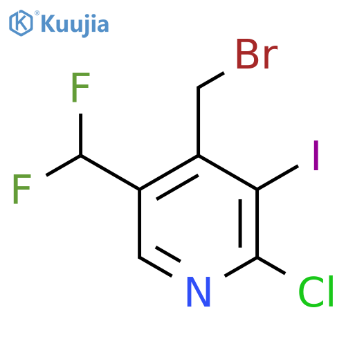 4-(Bromomethyl)-2-chloro-5-(difluoromethyl)-3-iodopyridine structure