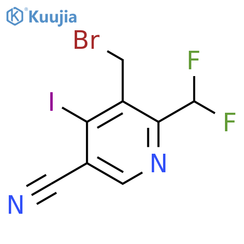 3-(Bromomethyl)-5-cyano-2-(difluoromethyl)-4-iodopyridine structure