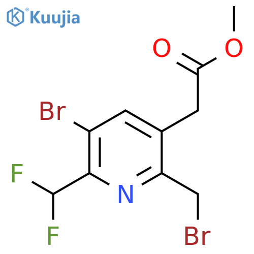 Methyl 3-bromo-6-(bromomethyl)-2-(difluoromethyl)pyridine-5-acetate structure
