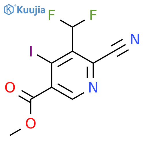 Methyl 2-cyano-3-(difluoromethyl)-4-iodopyridine-5-carboxylate structure