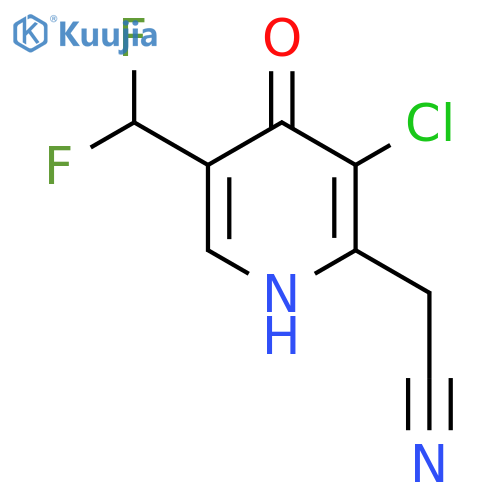 3-Chloro-5-(difluoromethyl)-4-hydroxypyridine-2-acetonitrile structure
