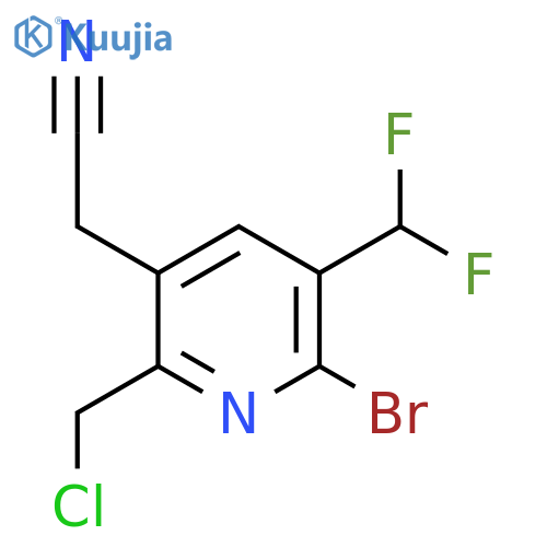 2-Bromo-6-(chloromethyl)-3-(difluoromethyl)pyridine-5-acetonitrile structure