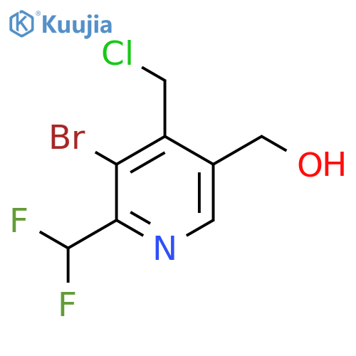 3-Bromo-4-(chloromethyl)-2-(difluoromethyl)pyridine-5-methanol structure