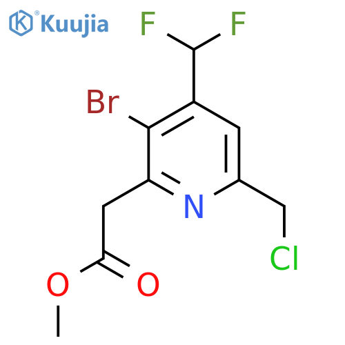 Methyl 3-bromo-6-(chloromethyl)-4-(difluoromethyl)pyridine-2-acetate structure