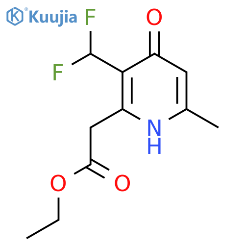 Ethyl 3-(difluoromethyl)-4-hydroxy-6-methylpyridine-2-acetate structure