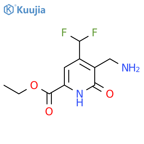 Ethyl 3-(aminomethyl)-4-(difluoromethyl)-2-hydroxypyridine-6-carboxylate structure