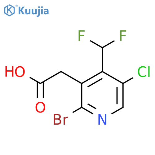 2-Bromo-5-chloro-4-(difluoromethyl)pyridine-3-acetic acid structure
