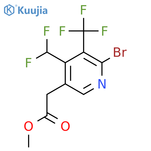 Methyl 2-bromo-4-(difluoromethyl)-3-(trifluoromethyl)pyridine-5-acetate structure