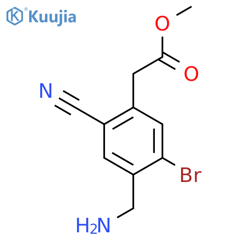 Methyl 4-aminomethyl-5-bromo-2-cyanophenylacetate structure