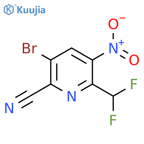 3-Bromo-2-cyano-6-(difluoromethyl)-5-nitropyridine structure