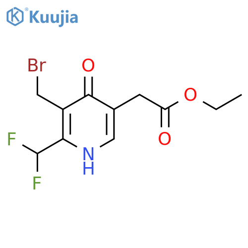 Ethyl 3-(bromomethyl)-2-(difluoromethyl)-4-hydroxypyridine-5-acetate structure