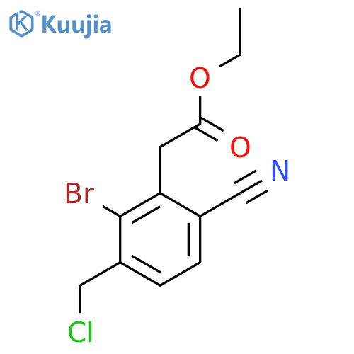Ethyl 2-bromo-3-chloromethyl-6-cyanophenylacetate structure