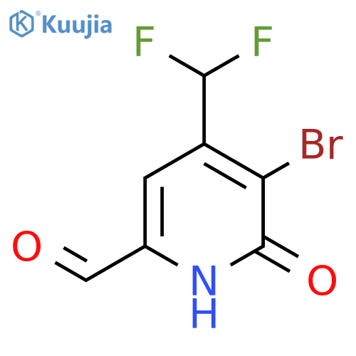 3-Bromo-4-(difluoromethyl)-2-hydroxypyridine-6-carboxaldehyde structure