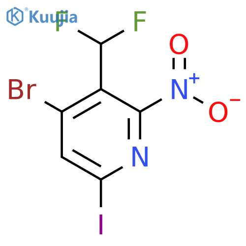 4-Bromo-3-(difluoromethyl)-6-iodo-2-nitropyridine structure