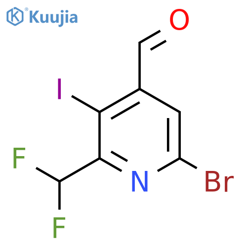 6-Bromo-2-(difluoromethyl)-3-iodopyridine-4-carboxaldehyde structure