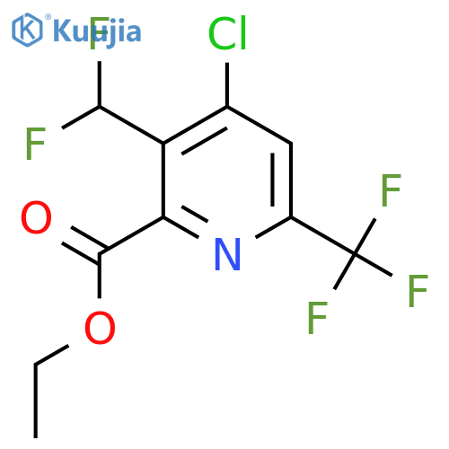 Ethyl 4-chloro-3-(difluoromethyl)-6-(trifluoromethyl)pyridine-2-carboxylate structure