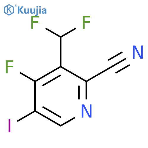 2-Cyano-3-(difluoromethyl)-4-fluoro-5-iodopyridine structure