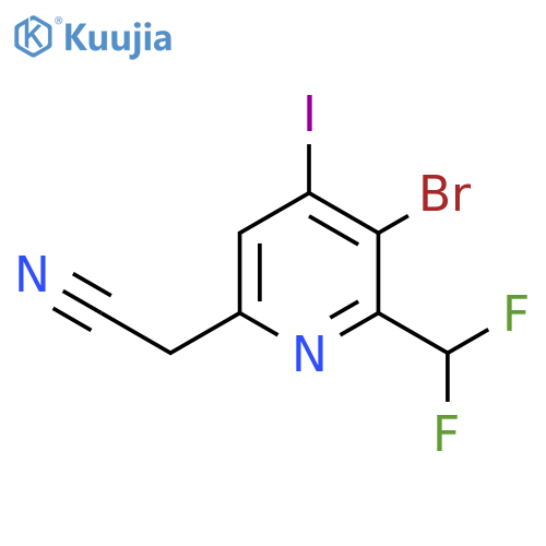 3-Bromo-2-(difluoromethyl)-4-iodopyridine-6-acetonitrile structure