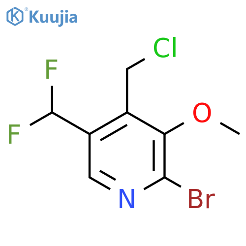2-Bromo-4-(chloromethyl)-5-(difluoromethyl)-3-methoxypyridine structure