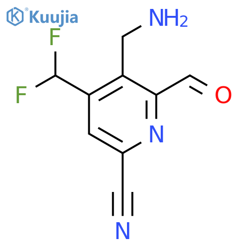 3-(Aminomethyl)-6-cyano-4-(difluoromethyl)pyridine-2-carboxaldehyde structure