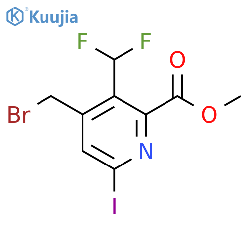Methyl 4-(bromomethyl)-3-(difluoromethyl)-6-iodopyridine-2-carboxylate structure