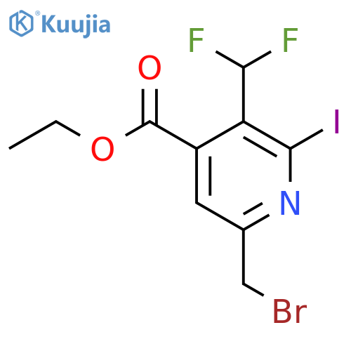 Ethyl 6-(bromomethyl)-3-(difluoromethyl)-2-iodopyridine-4-carboxylate structure