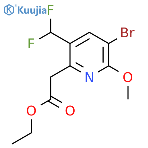 Ethyl 3-bromo-5-(difluoromethyl)-2-methoxypyridine-6-acetate structure