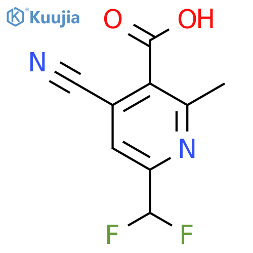 4-Cyano-6-(difluoromethyl)-2-methylpyridine-3-carboxylic acid structure