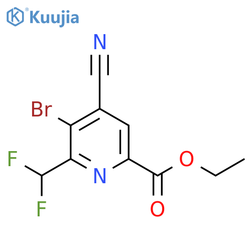 Ethyl 3-bromo-4-cyano-2-(difluoromethyl)pyridine-6-carboxylate structure