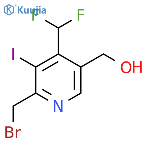 2-(Bromomethyl)-4-(difluoromethyl)-3-iodopyridine-5-methanol structure
