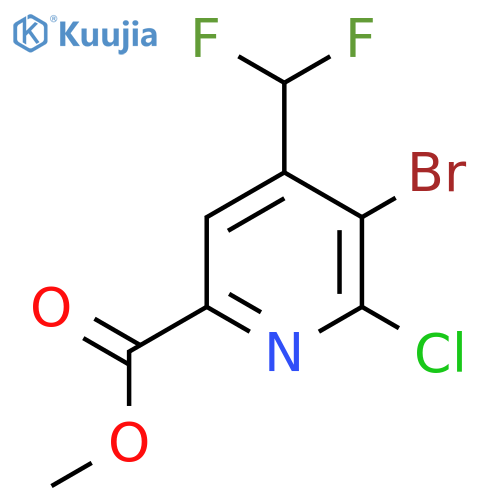 Methyl 3-bromo-2-chloro-4-(difluoromethyl)pyridine-6-carboxylate structure