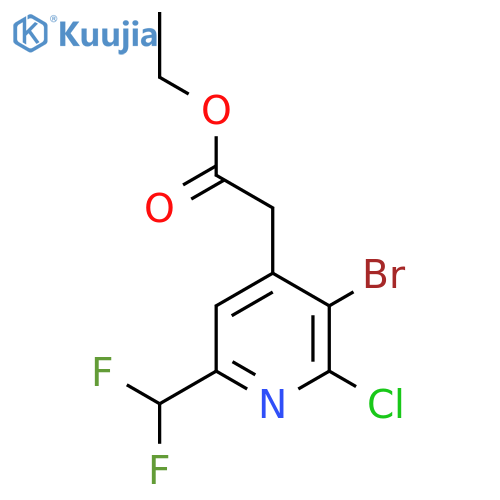 Ethyl 3-bromo-2-chloro-6-(difluoromethyl)pyridine-4-acetate structure