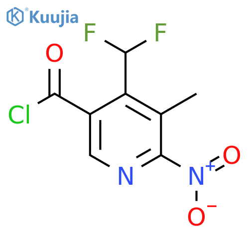 4-(Difluoromethyl)-3-methyl-2-nitropyridine-5-carbonyl chloride structure