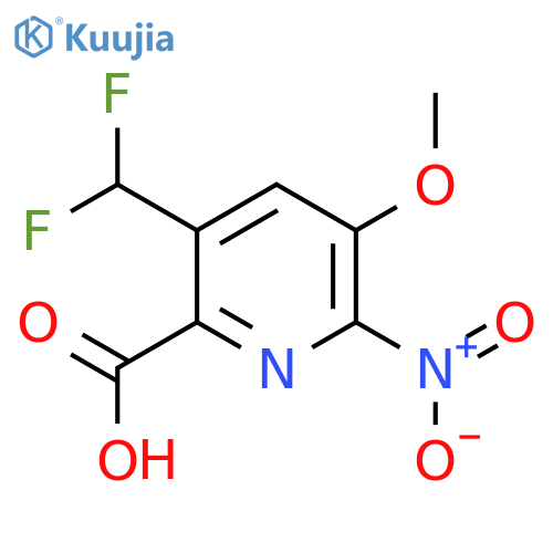 3-(Difluoromethyl)-5-methoxy-6-nitropyridine-2-carboxylic acid structure