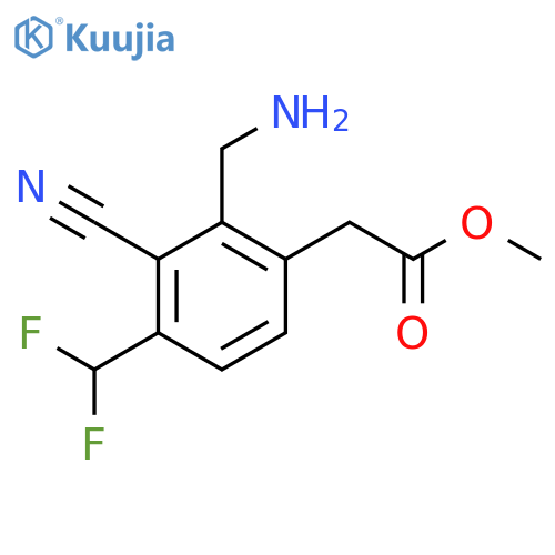 Methyl 2-aminomethyl-3-cyano-4-(difluoromethyl)phenylacetate structure