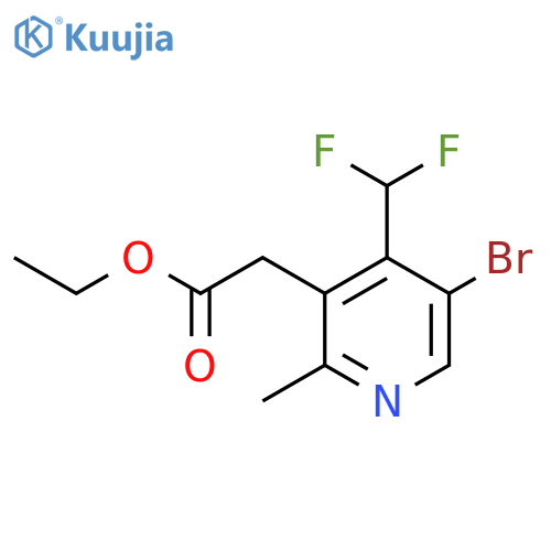 Ethyl 5-bromo-4-(difluoromethyl)-2-methylpyridine-3-acetate structure