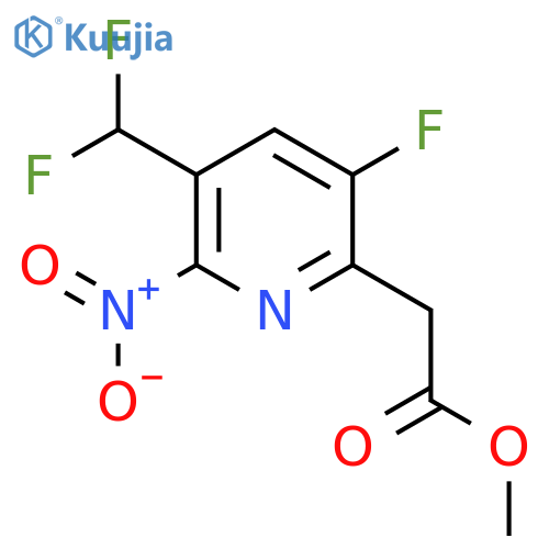Methyl 3-(difluoromethyl)-5-fluoro-2-nitropyridine-6-acetate structure