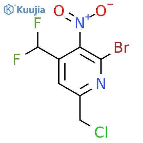 2-Bromo-6-(chloromethyl)-4-(difluoromethyl)-3-nitropyridine structure