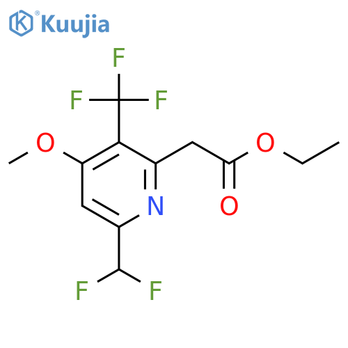 Ethyl 6-(difluoromethyl)-4-methoxy-3-(trifluoromethyl)pyridine-2-acetate structure
