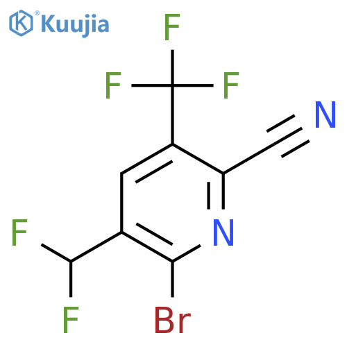 2-Bromo-6-cyano-3-(difluoromethyl)-5-(trifluoromethyl)pyridine structure