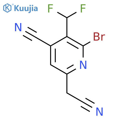 2-Bromo-4-cyano-3-(difluoromethyl)pyridine-6-acetonitrile structure