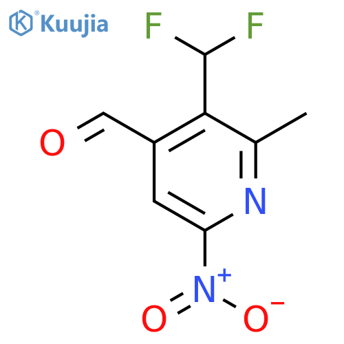 3-(Difluoromethyl)-2-methyl-6-nitropyridine-4-carboxaldehyde structure