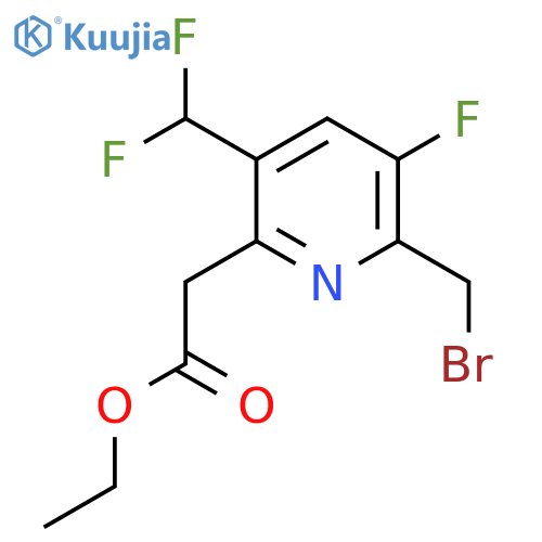 Ethyl 2-(bromomethyl)-5-(difluoromethyl)-3-fluoropyridine-6-acetate structure