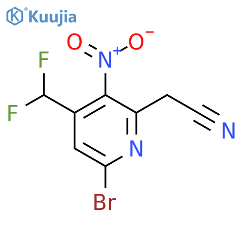 6-Bromo-4-(difluoromethyl)-3-nitropyridine-2-acetonitrile structure