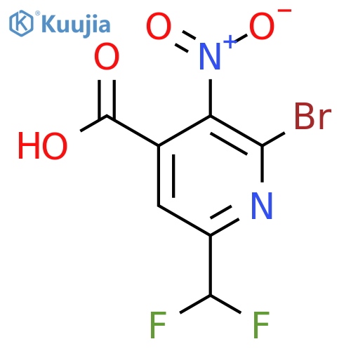 2-Bromo-6-(difluoromethyl)-3-nitropyridine-4-carboxylic acid structure