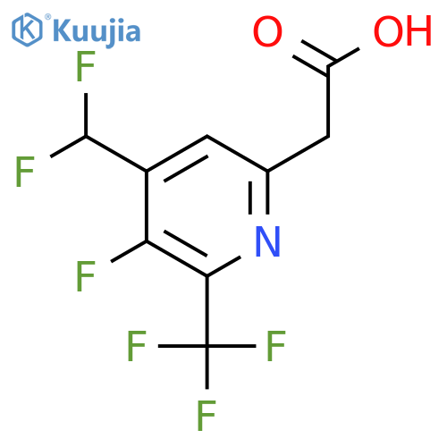 4-(Difluoromethyl)-3-fluoro-2-(trifluoromethyl)pyridine-6-acetic acid structure