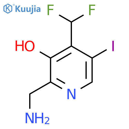 2-(Aminomethyl)-4-(difluoromethyl)-3-hydroxy-5-iodopyridine structure