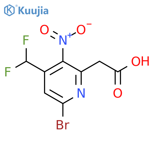 6-Bromo-4-(difluoromethyl)-3-nitropyridine-2-acetic acid structure