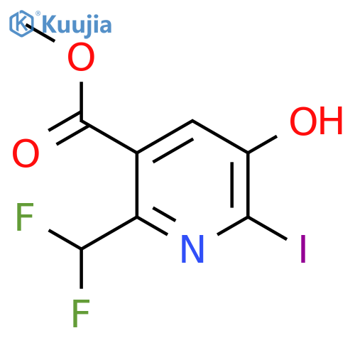 Methyl 2-(difluoromethyl)-5-hydroxy-6-iodopyridine-3-carboxylate structure