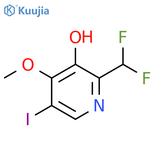 2-(Difluoromethyl)-3-hydroxy-5-iodo-4-methoxypyridine structure